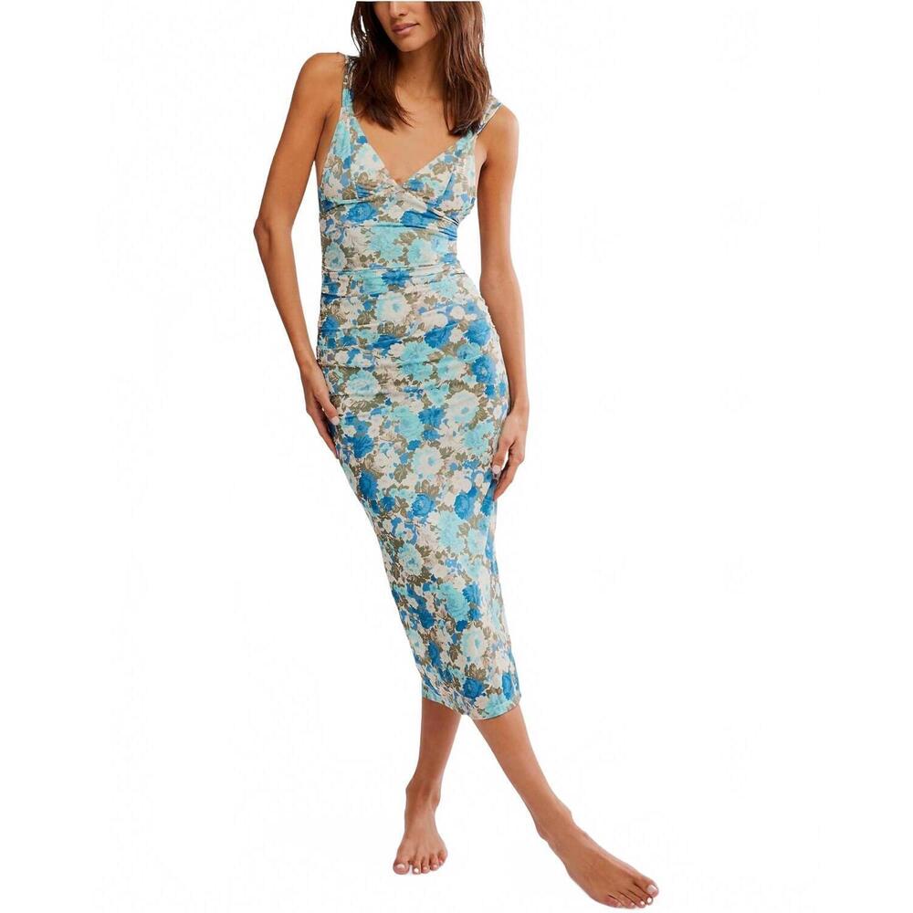 Free People Blue Floral Midi Dress